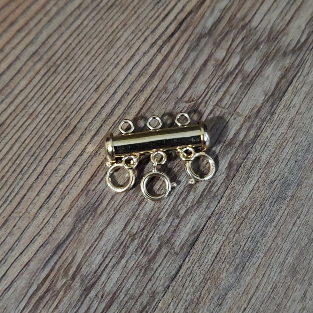 14K Gold Filled Triple Layering Necklace Clasp